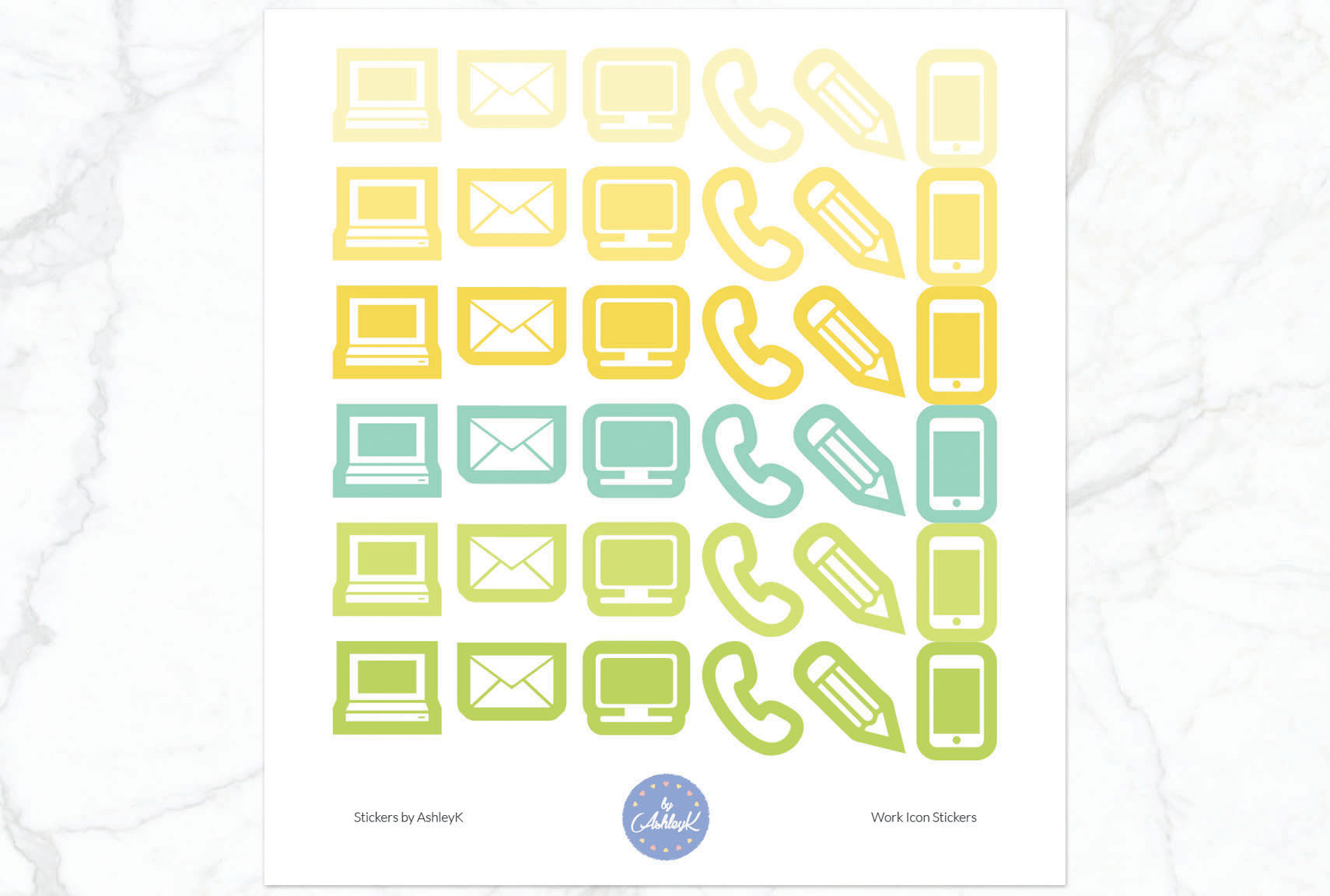 Work Icon Stickers - Lemon&Lime