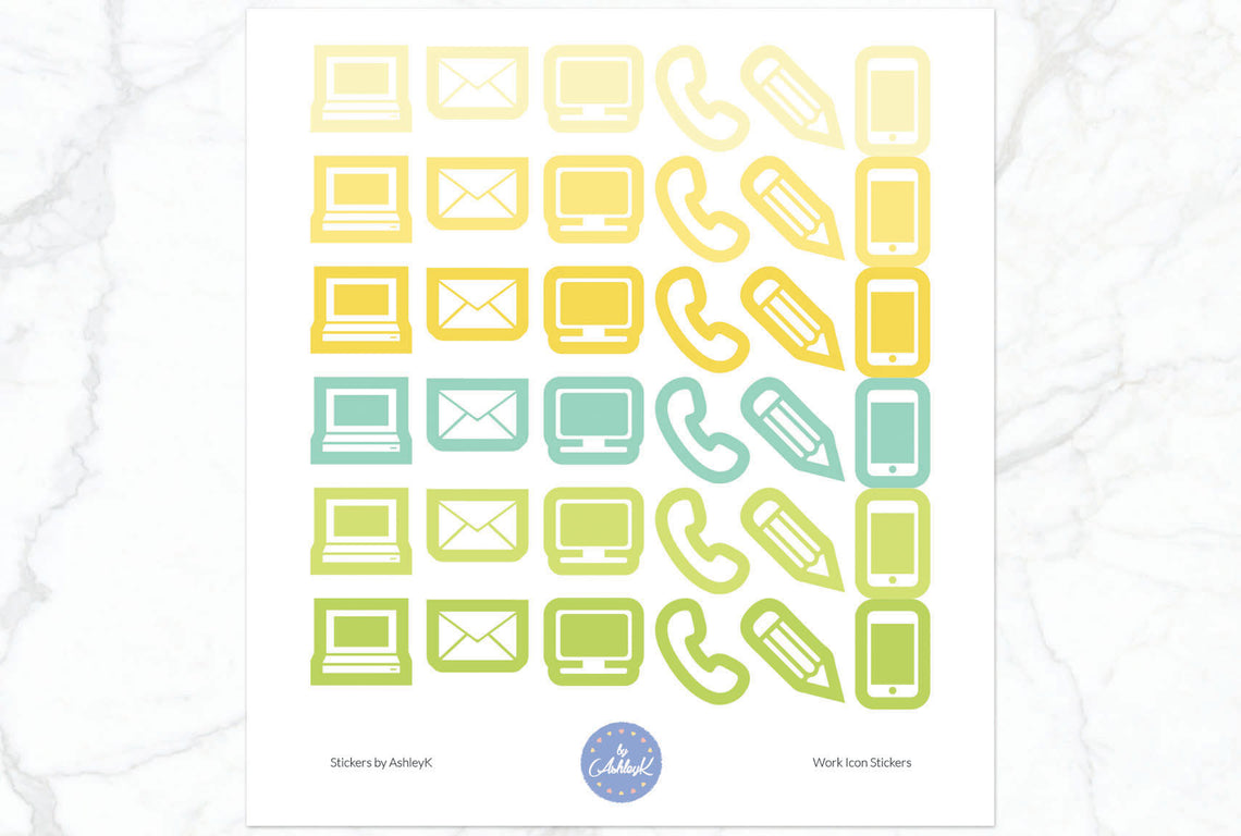 Work Icon Stickers - Lemon&Lime