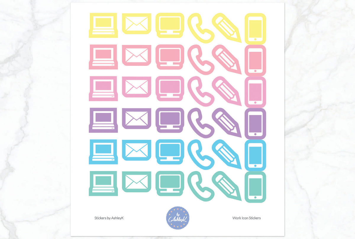 Work Icon Stickers – Stickers by AshleyK