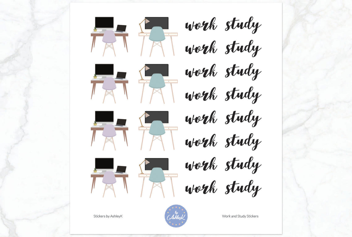 Autocollants de travail et d’études