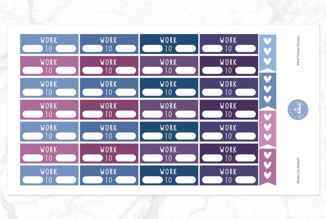 Work Tracker Stickers - Blueberry