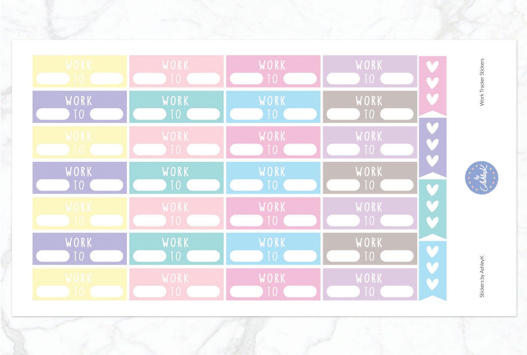 Work Tracker Stickers - Pastel