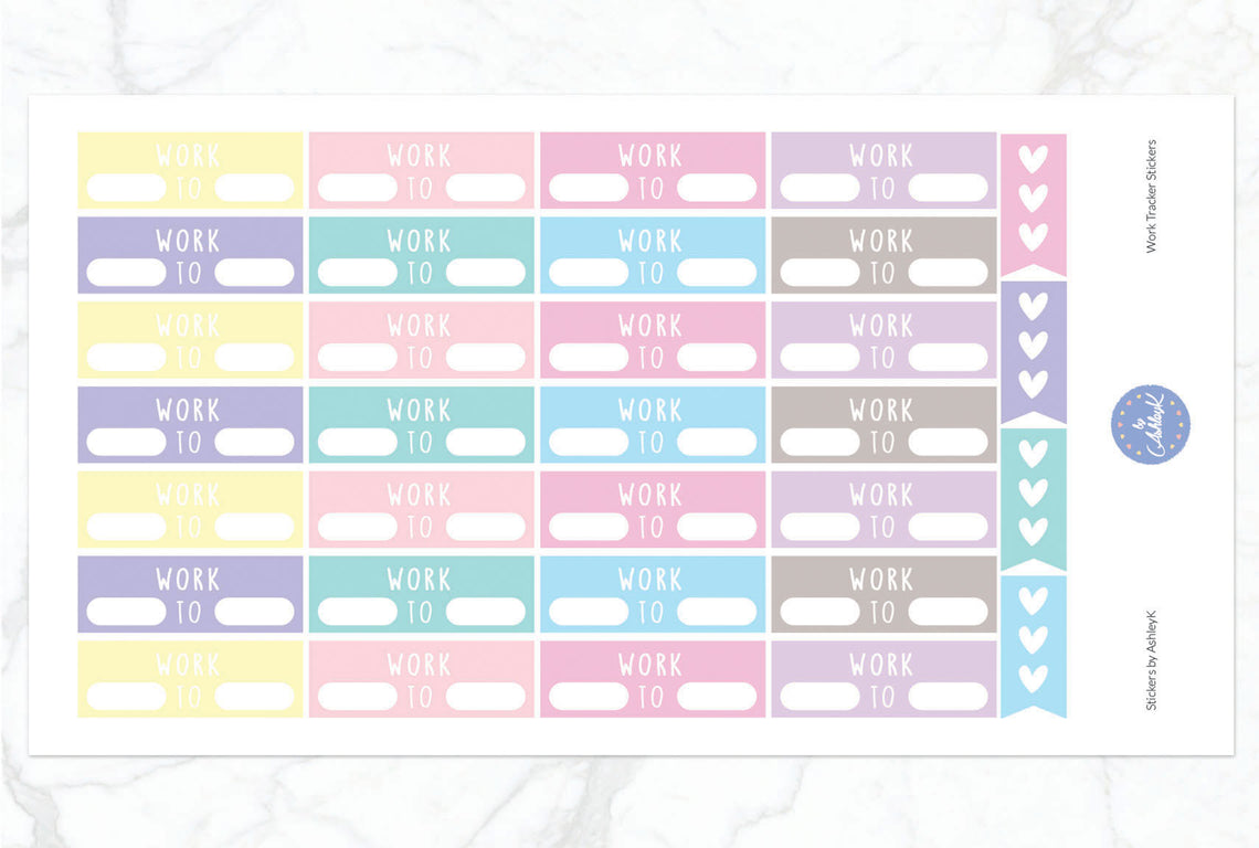 Work Tracker Stickers - Pastel