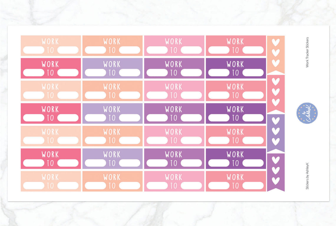 Work Tracker Stickers - Raspberry