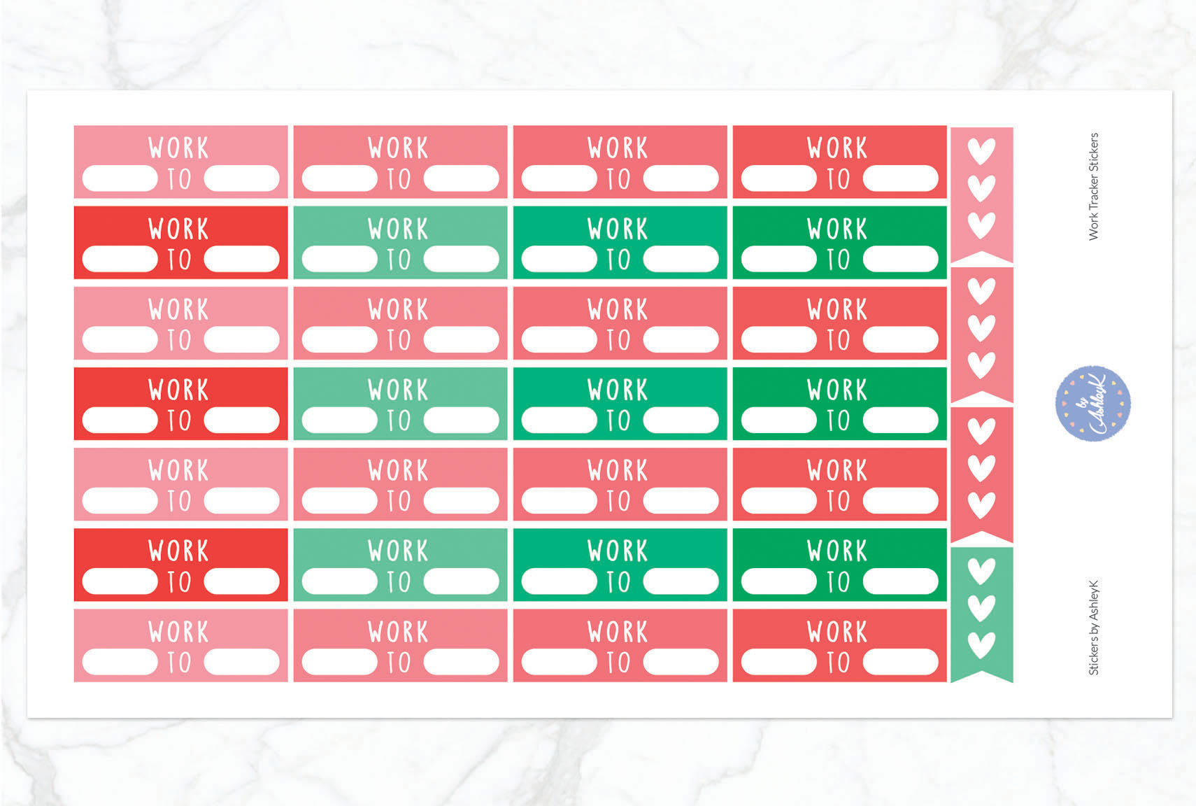 Work Tracker Stickers - Watermelon