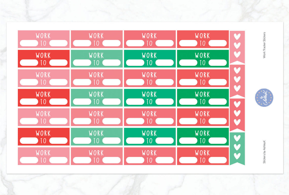 Work Tracker Stickers - Watermelon