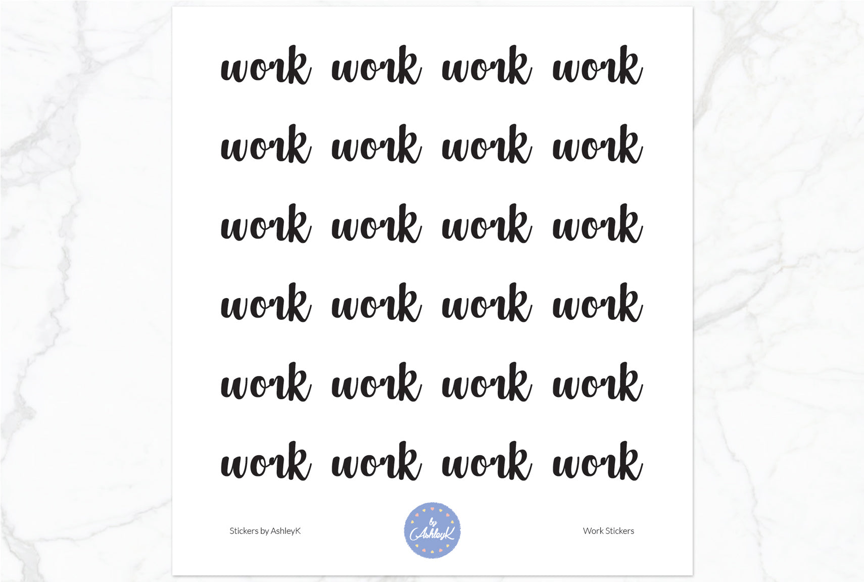 Work Stickers - Black