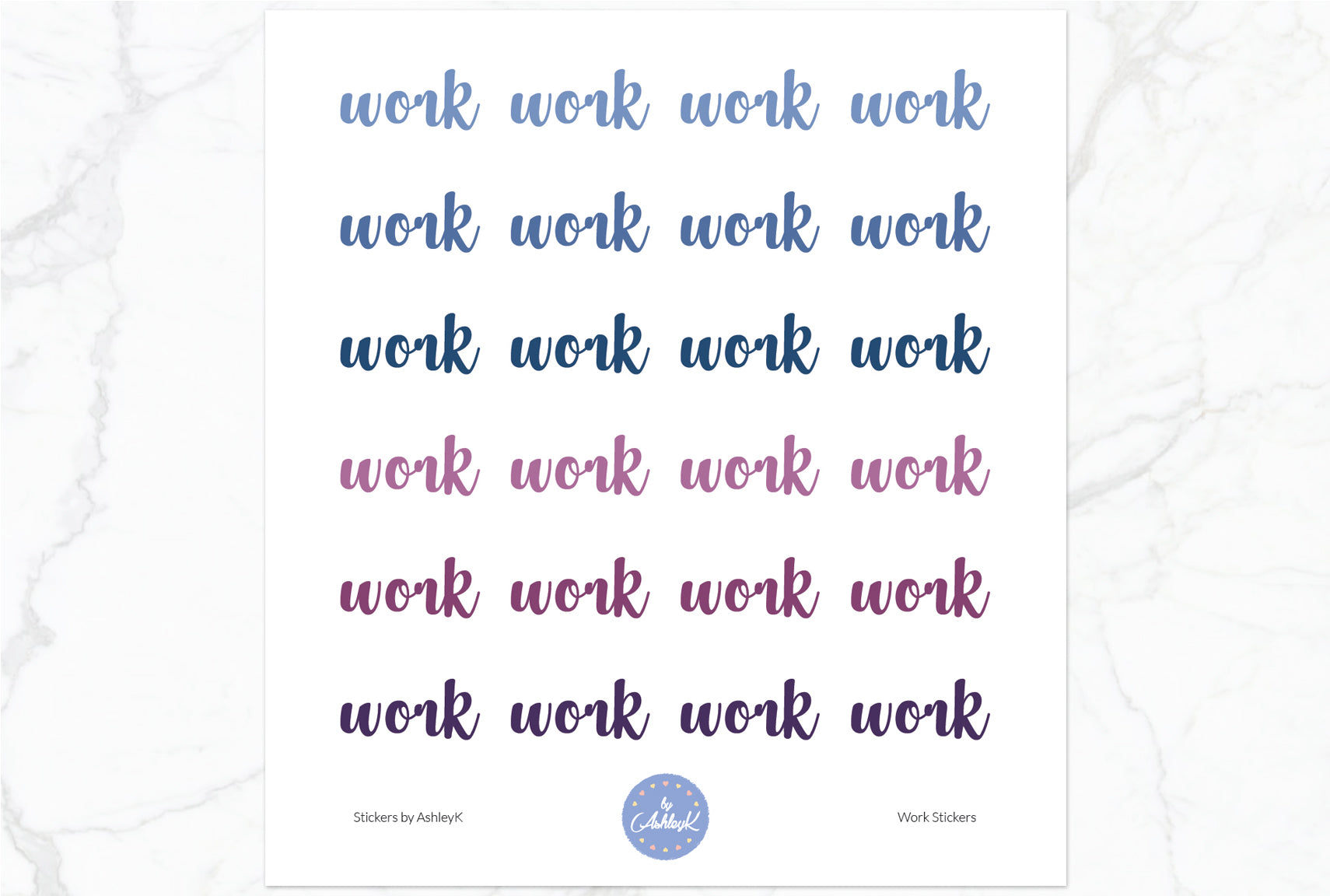 Work Stickers - Blueberry