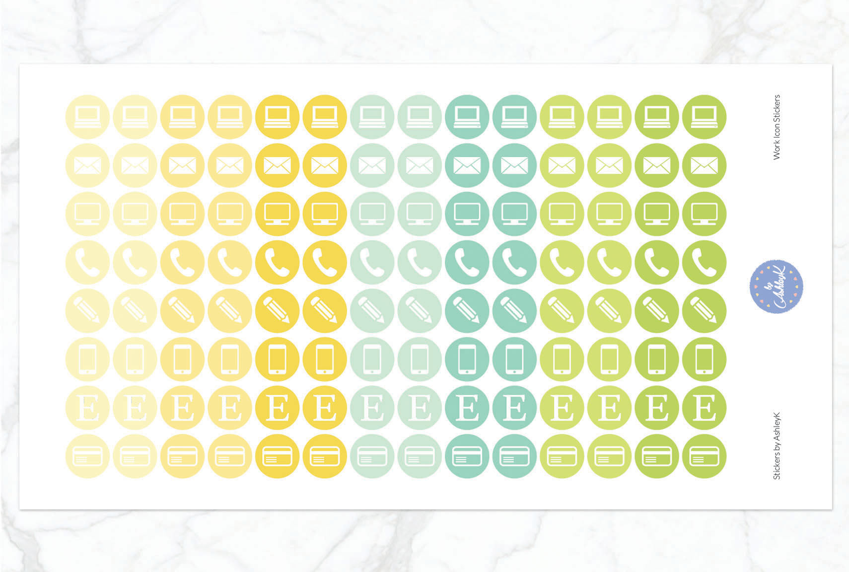 Work Icon Stickers - Lemon&Lime