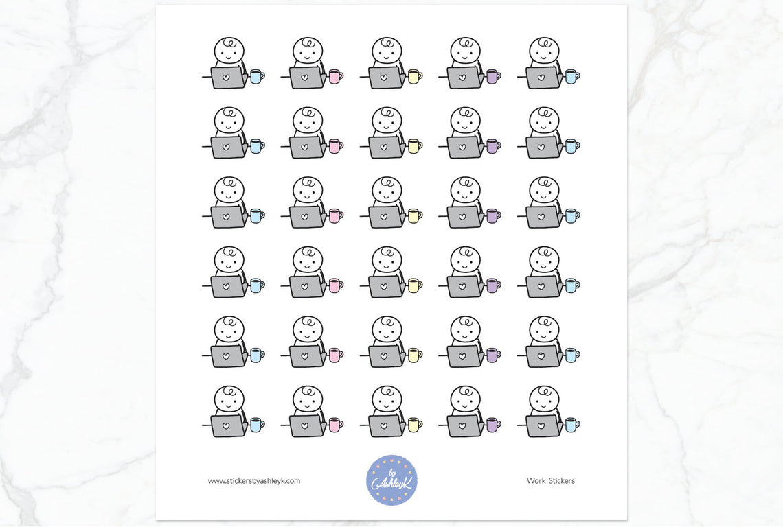 Mini Work Emoticon Stickers