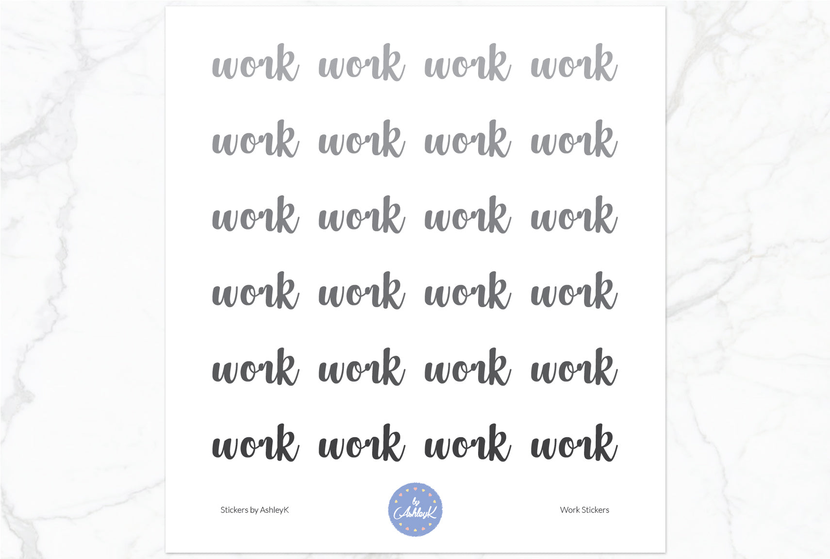 Work Stickers - Monochrome