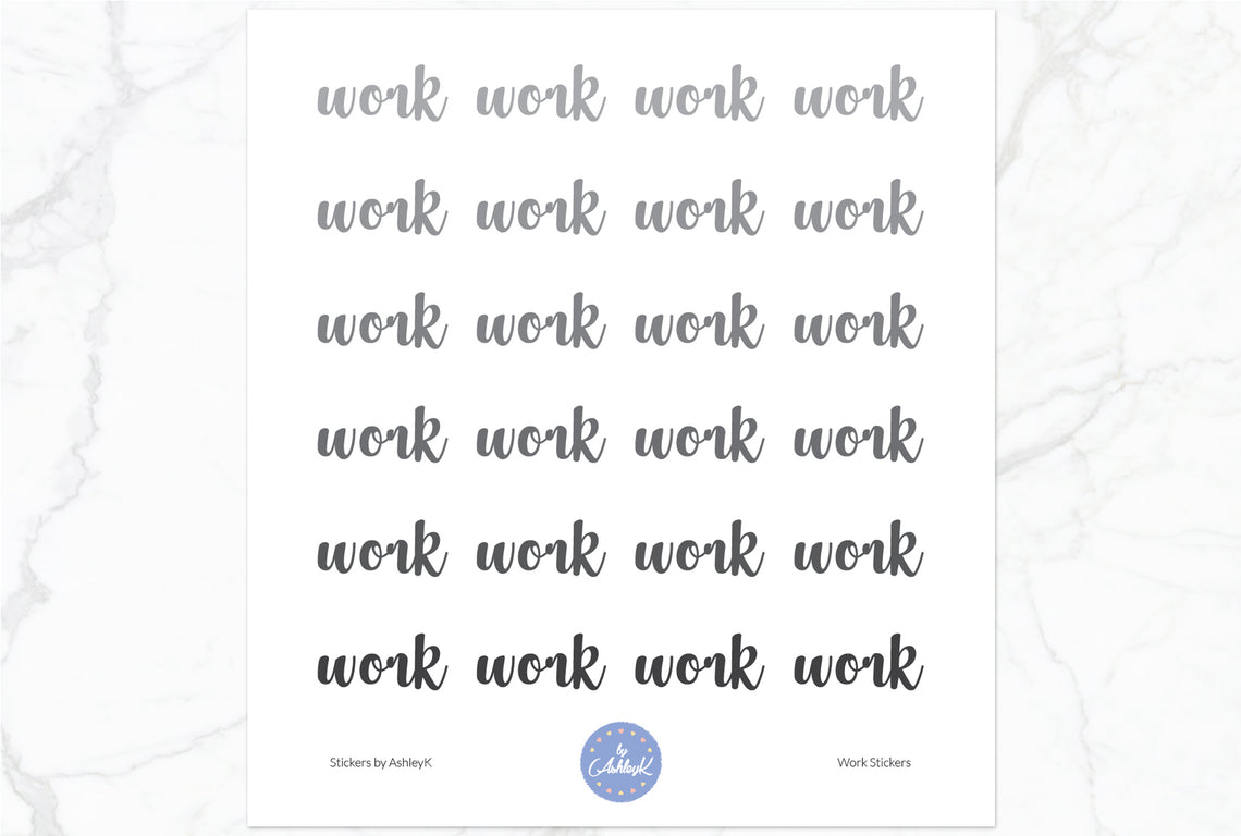 Work Stickers - Monochrome