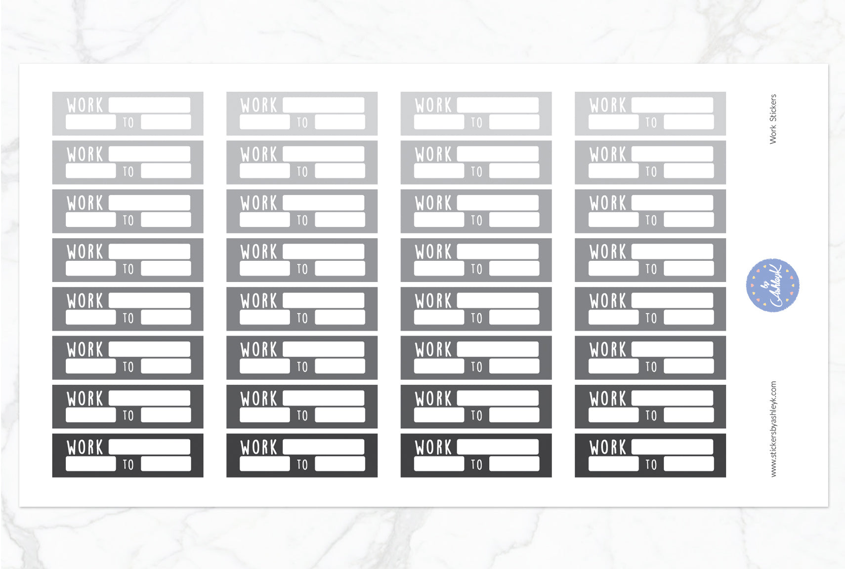 Work Stickers - Monochrome