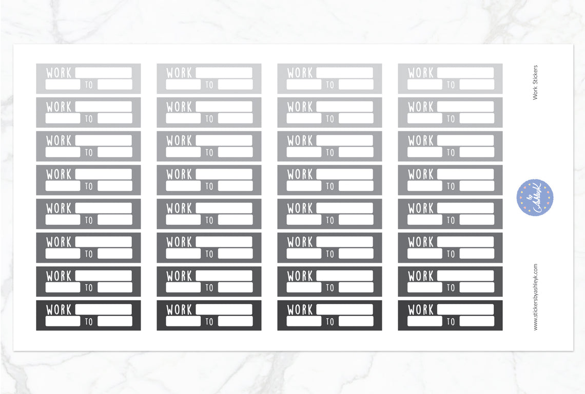 Work Stickers - Monochrome
