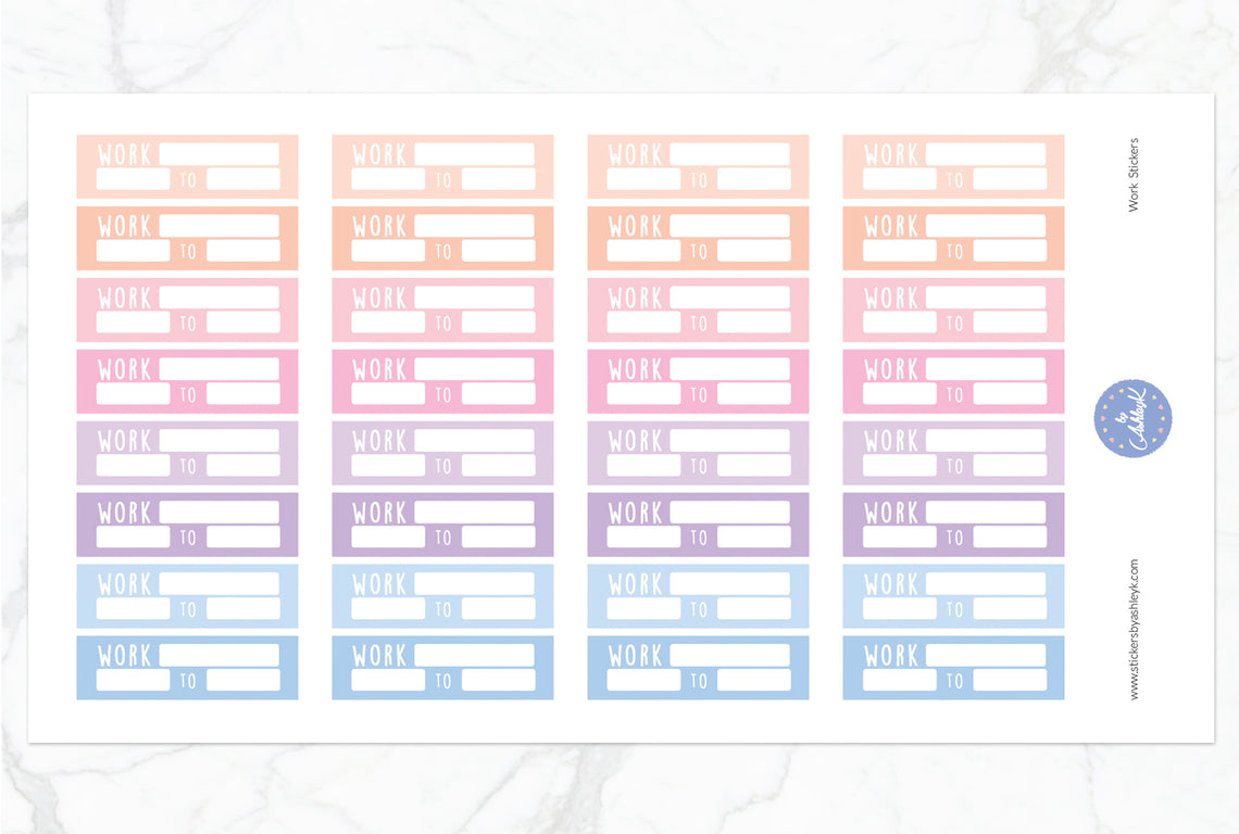 Work Stickers - Pastel Sunset