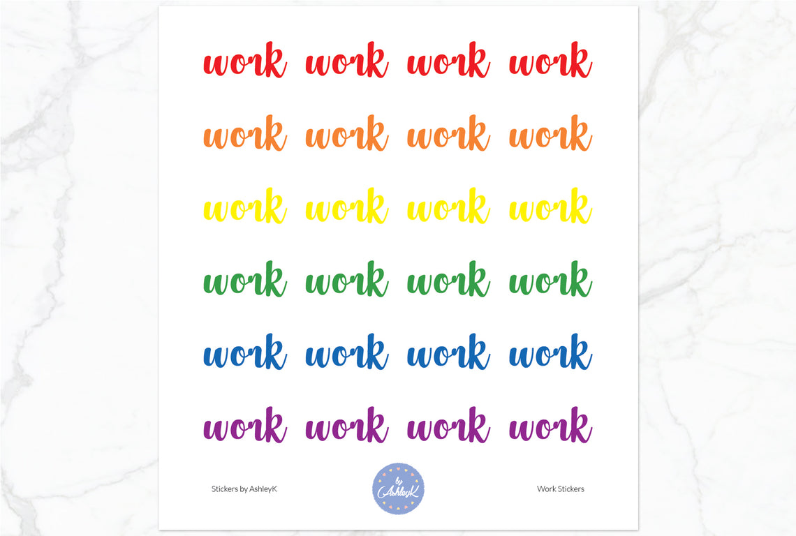 Work Stickers - Rainbow