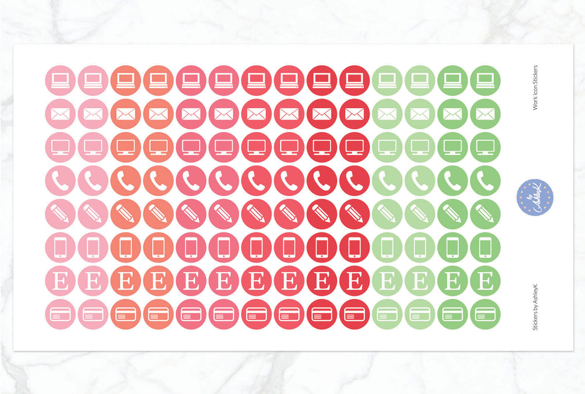 Work Icon Stickers - Strawberry