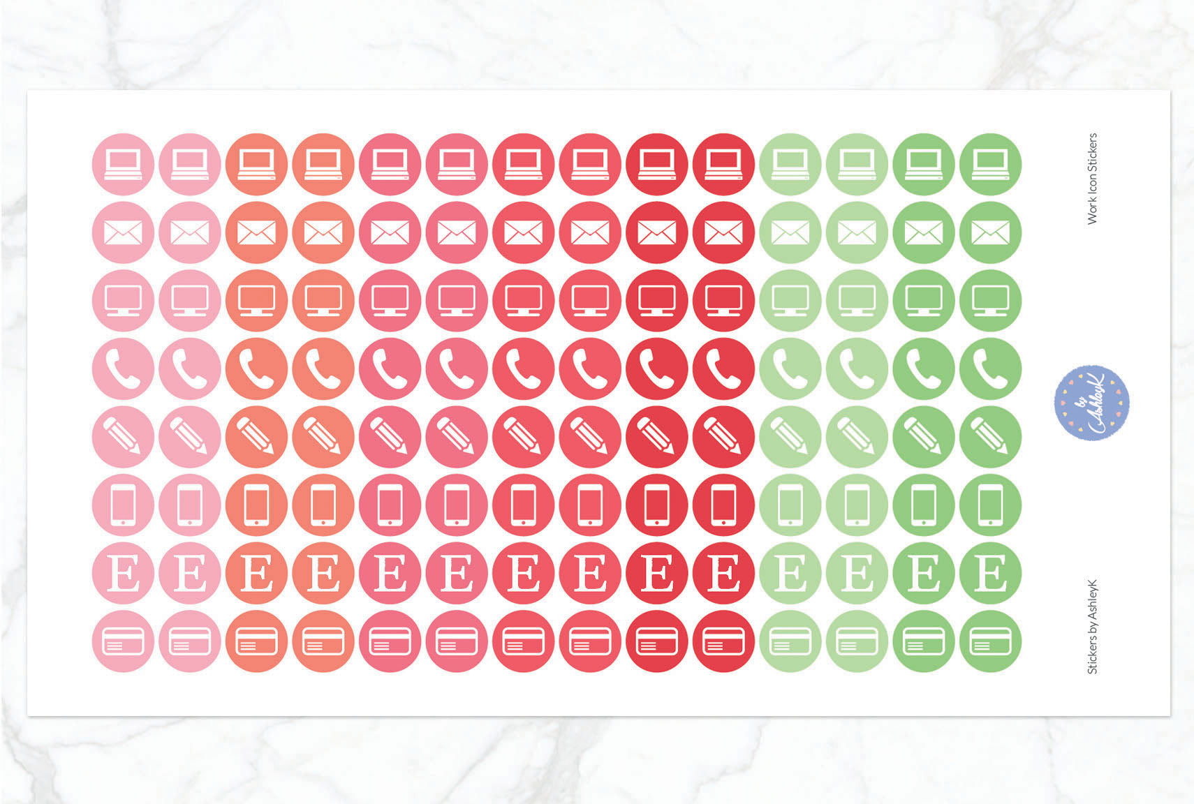 Work Icon Stickers - Strawberry