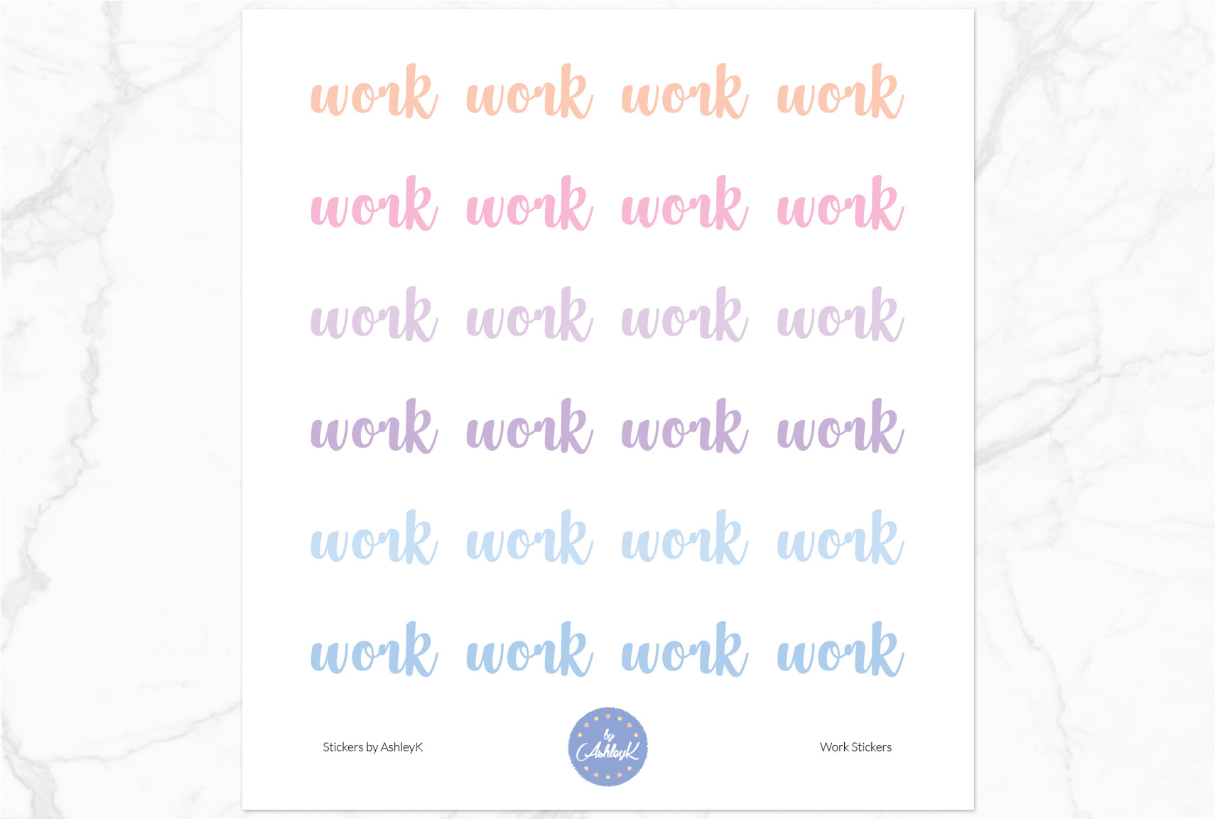 Work Stickers - Pastel Sunset