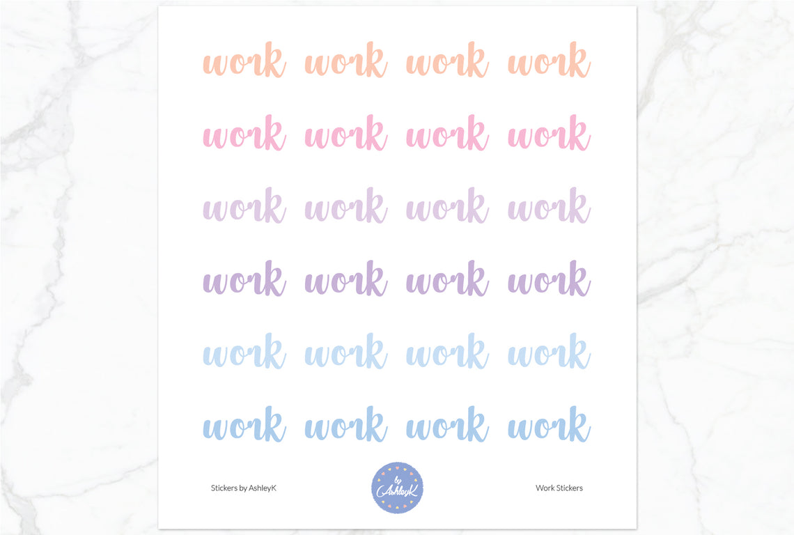 Work Stickers - Pastel Sunset
