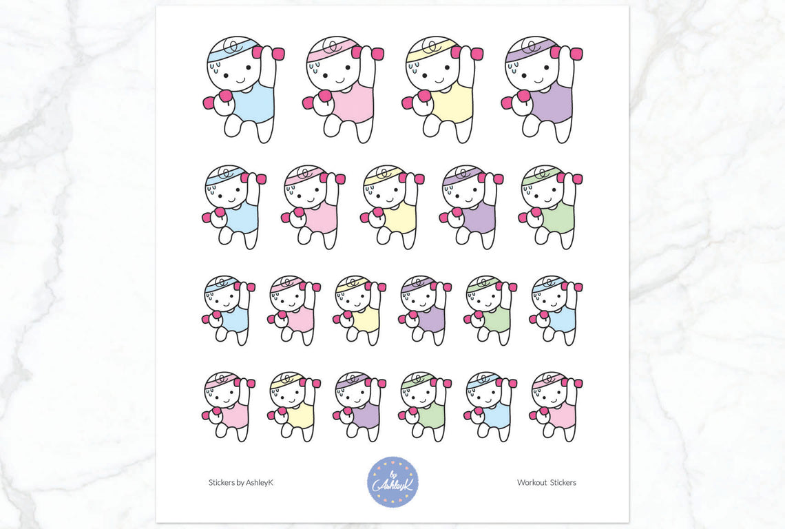 Workout Emoticon Stickers