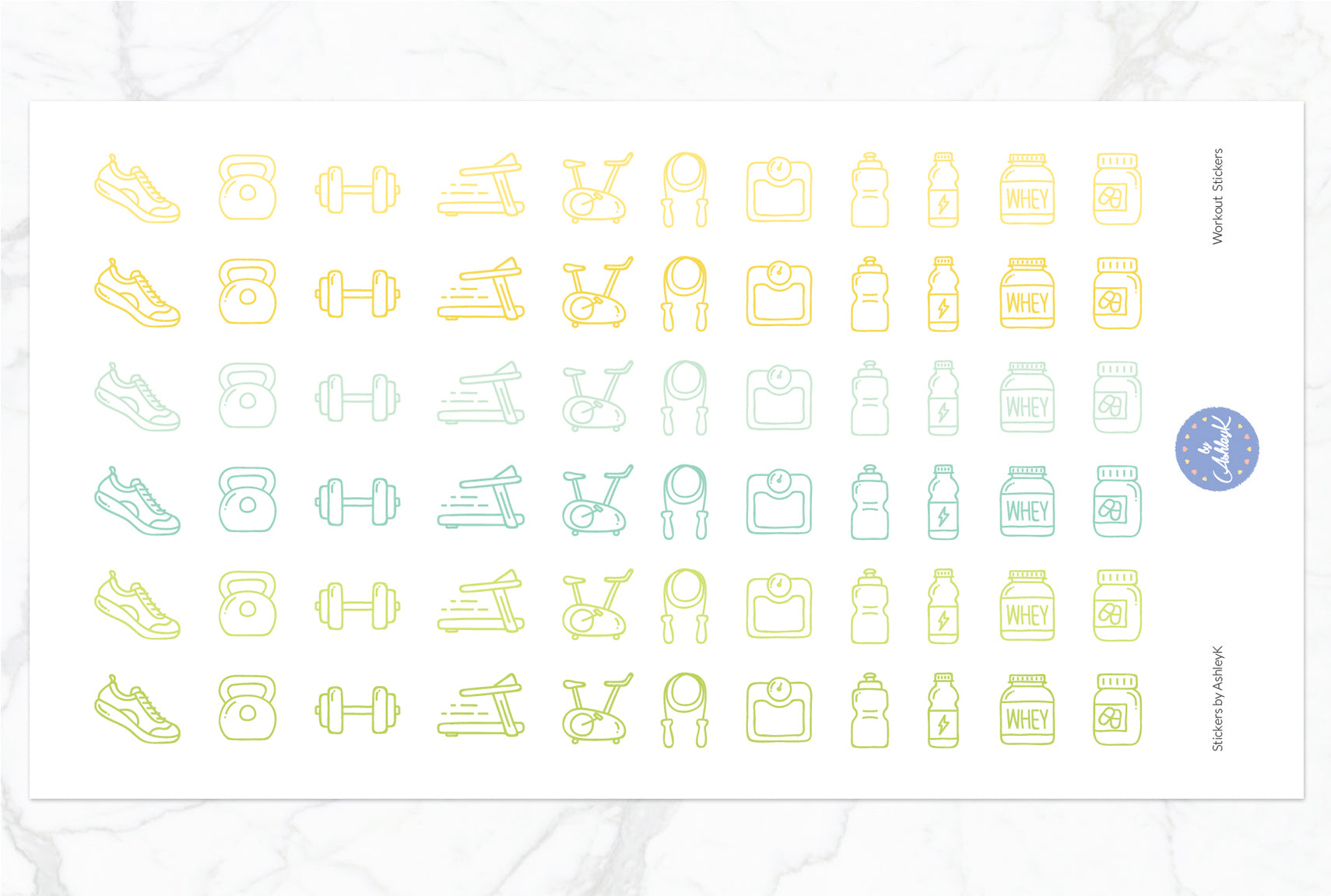 Workout Stickers - Lemon&Lime