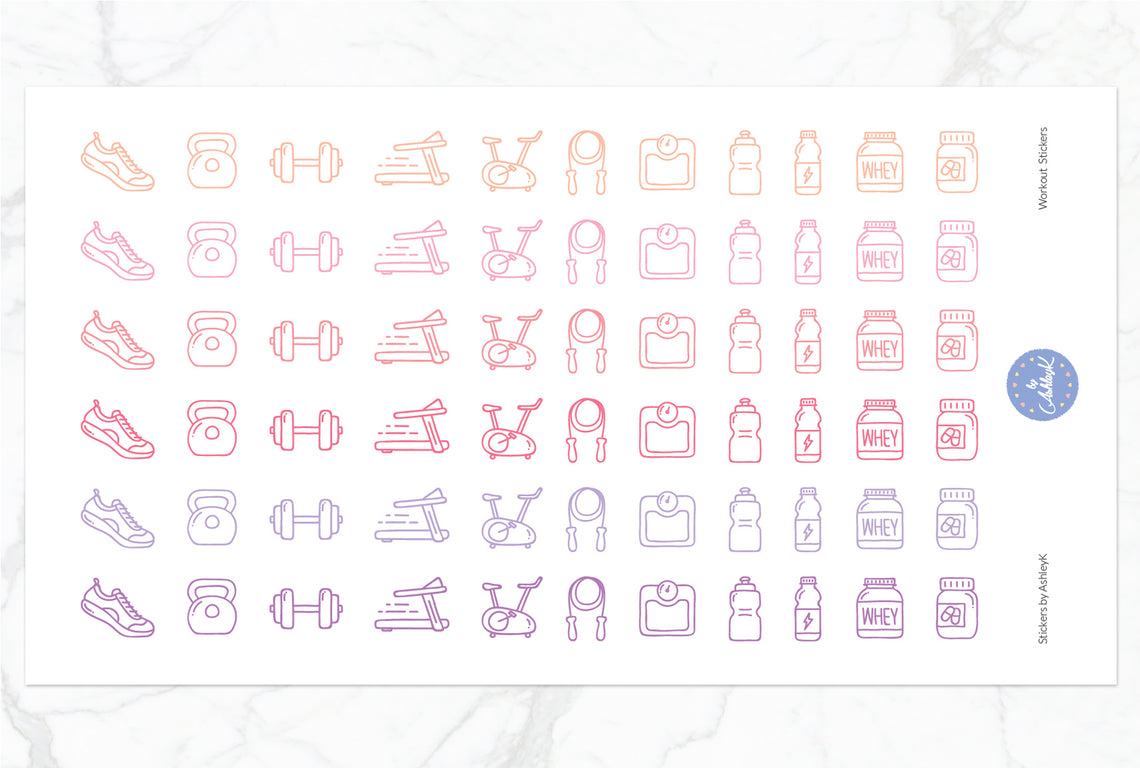 Workout Stickers - Raspberry
