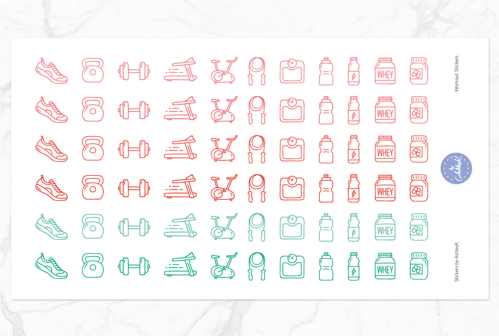 Workout Stickers - Watermelon