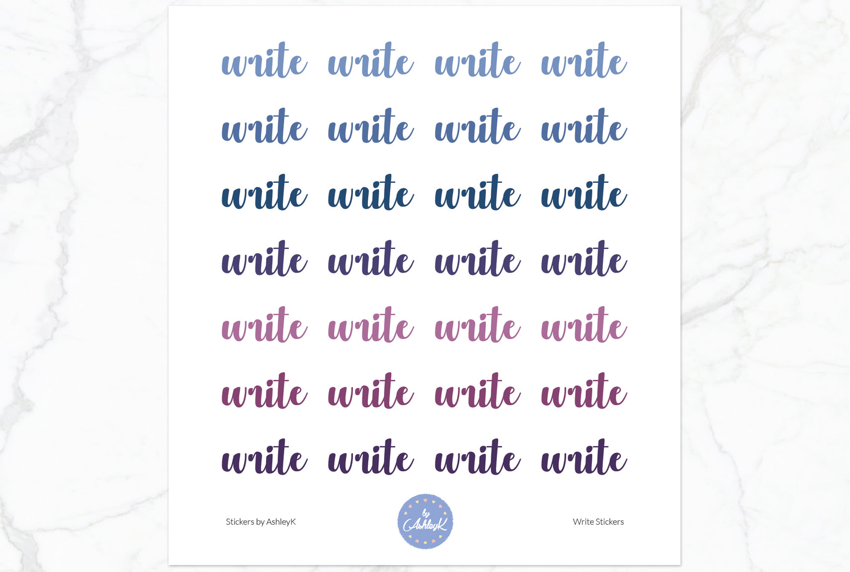 Write Stickers - Blueberry