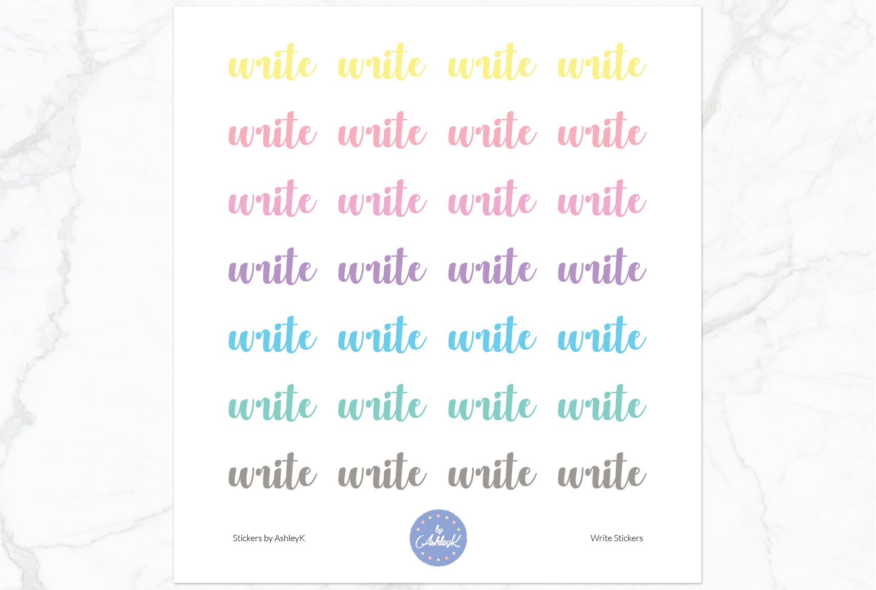 Write Stickers - Pastel