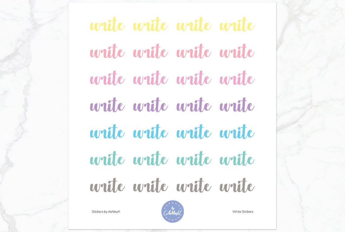 Write Stickers - Pastel