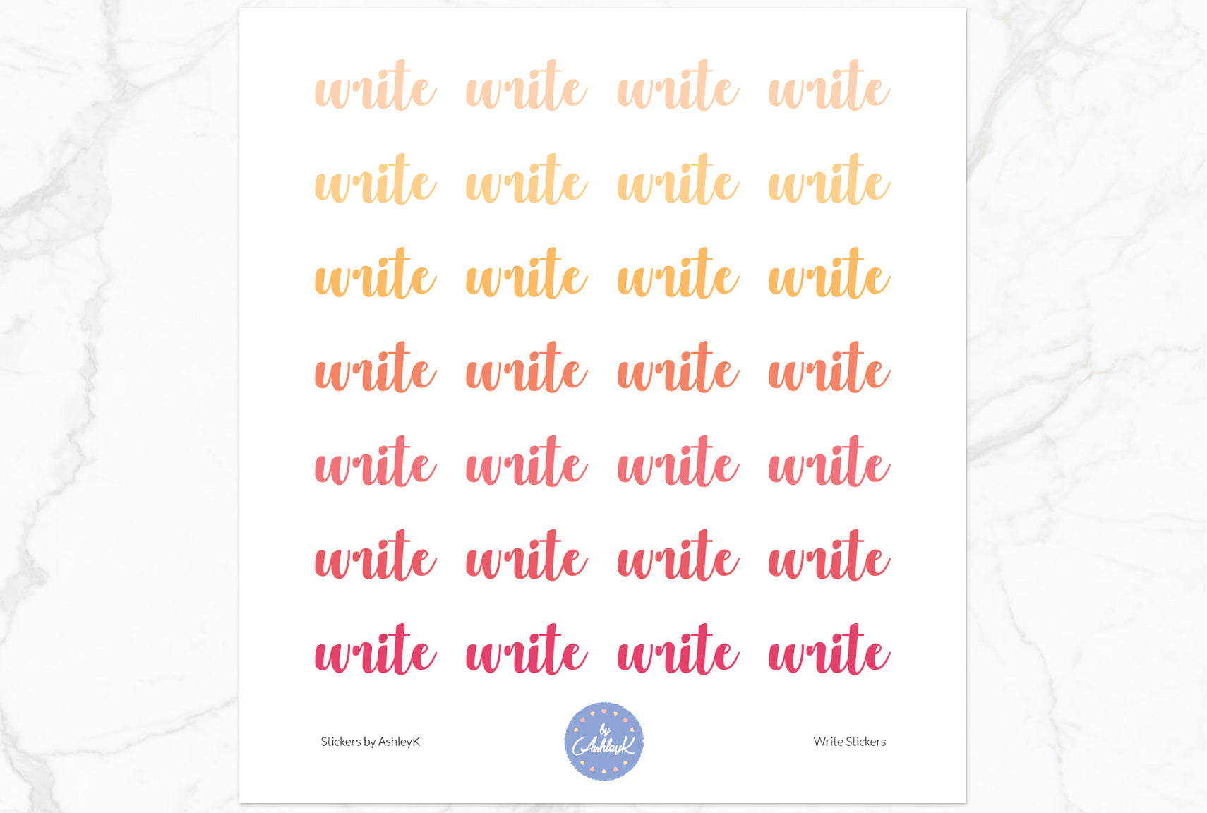 Write Stickers - Peach