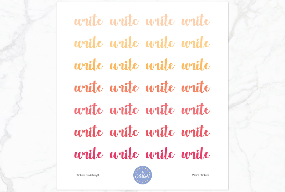 Write Stickers - Peach