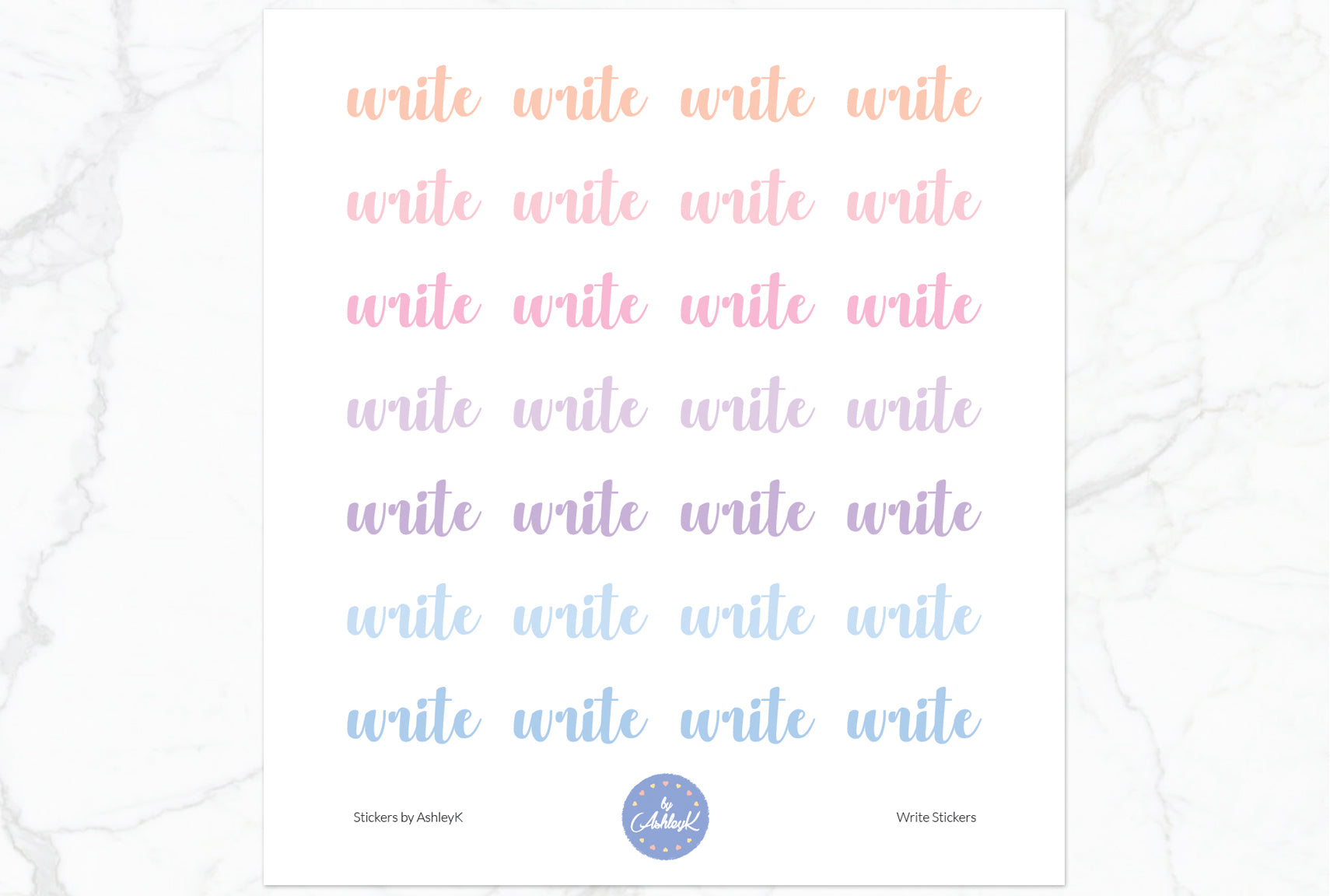 Write Stickers - Pastel Sunset