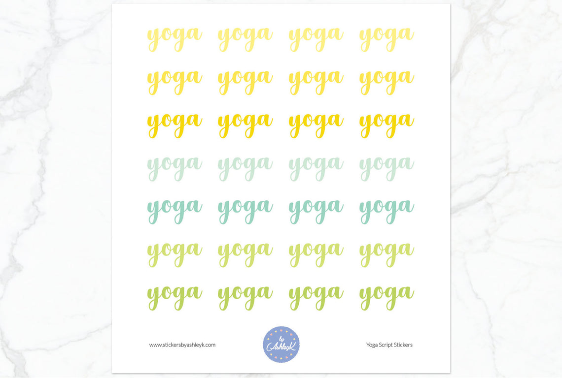 Yoga Script Stickers - Lemon&Lime