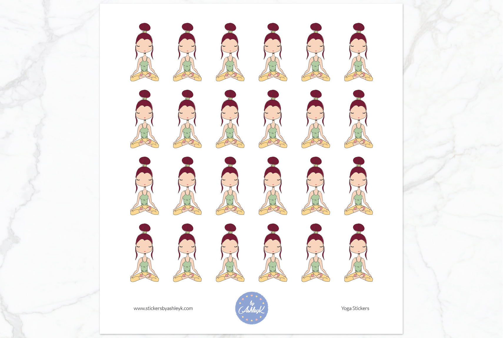 Yoga Stickers - Burgundy