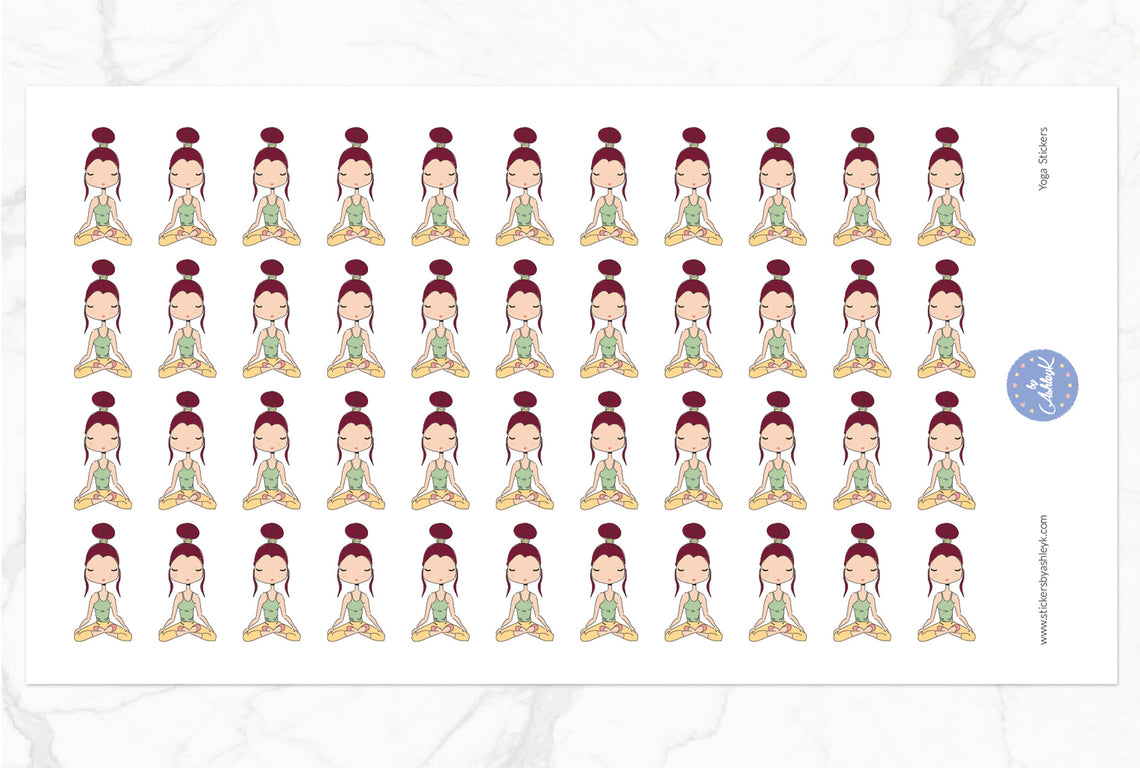 Yoga Stickers - Burgundy