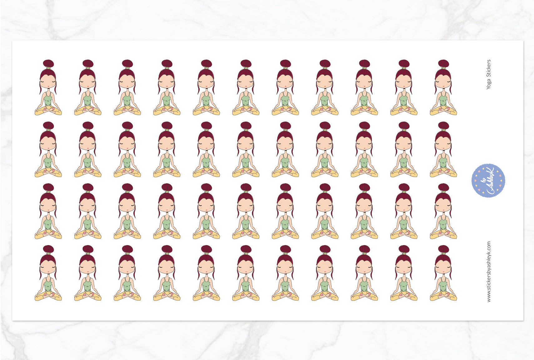 Yoga Stickers - Burgundy