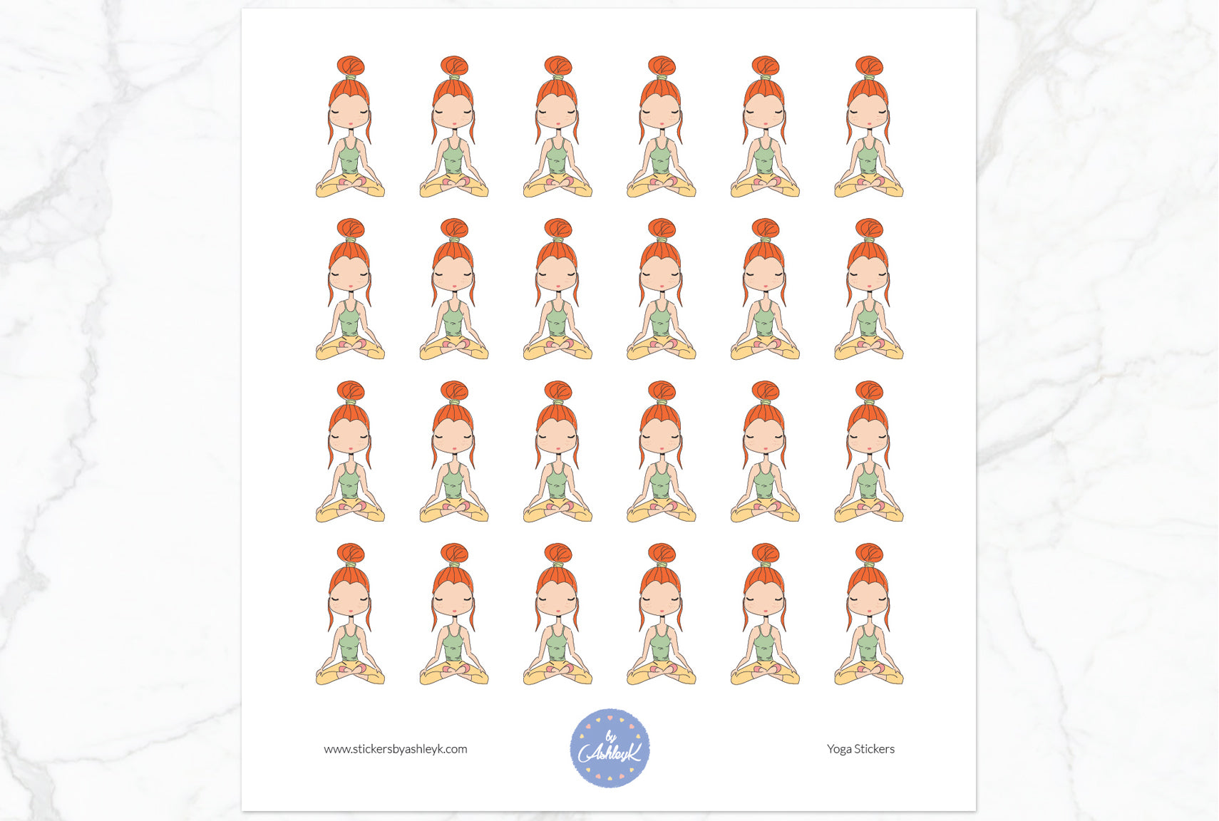 Yoga Stickers - Copper