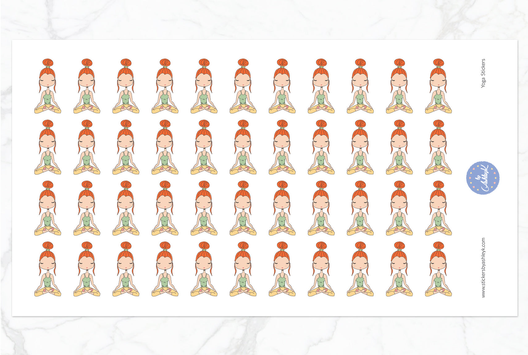 Yoga Stickers - Copper