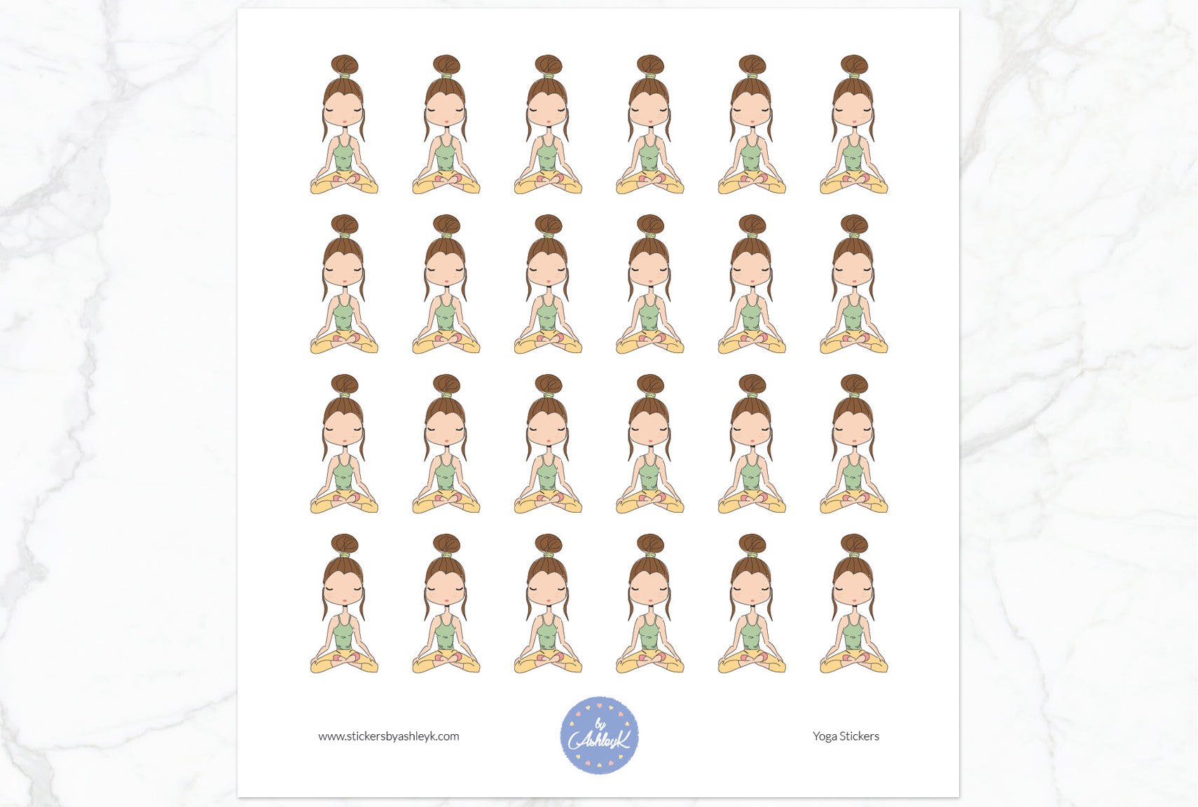 Yoga Stickers - Light Brown