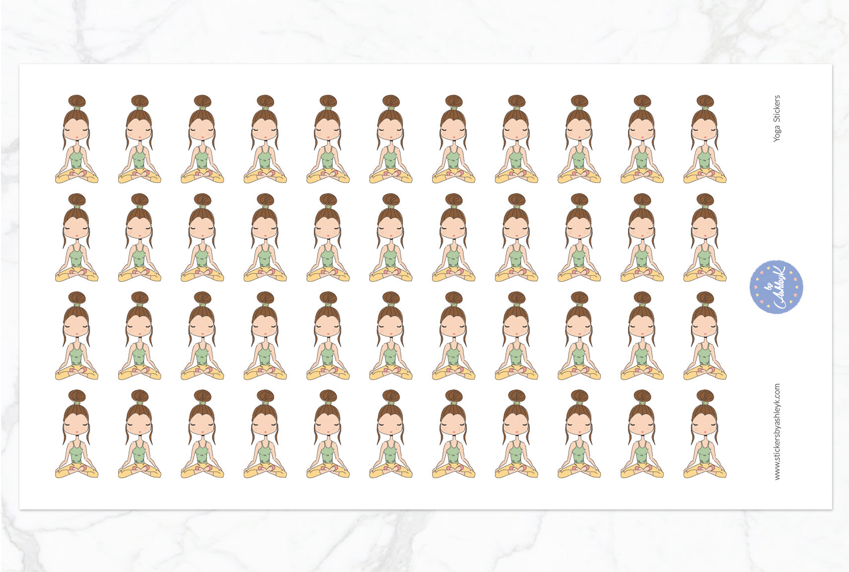 Yoga Stickers - Light Brown