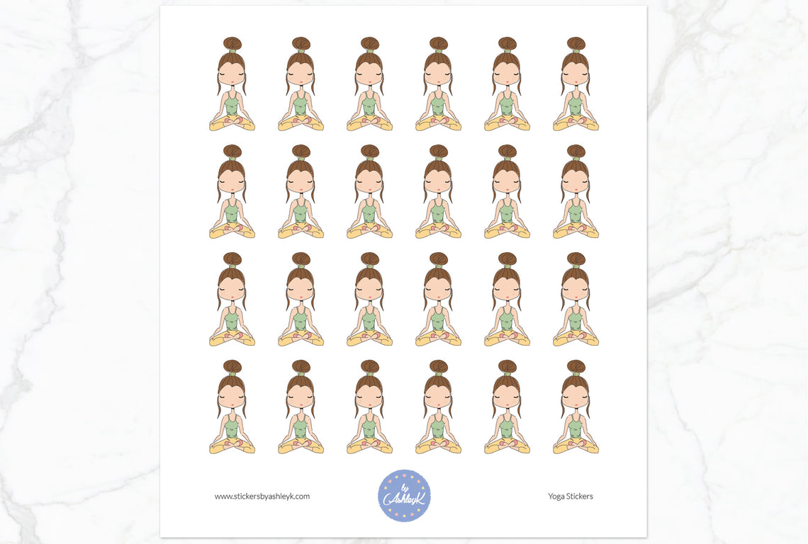 Yoga Stickers - Light Brown