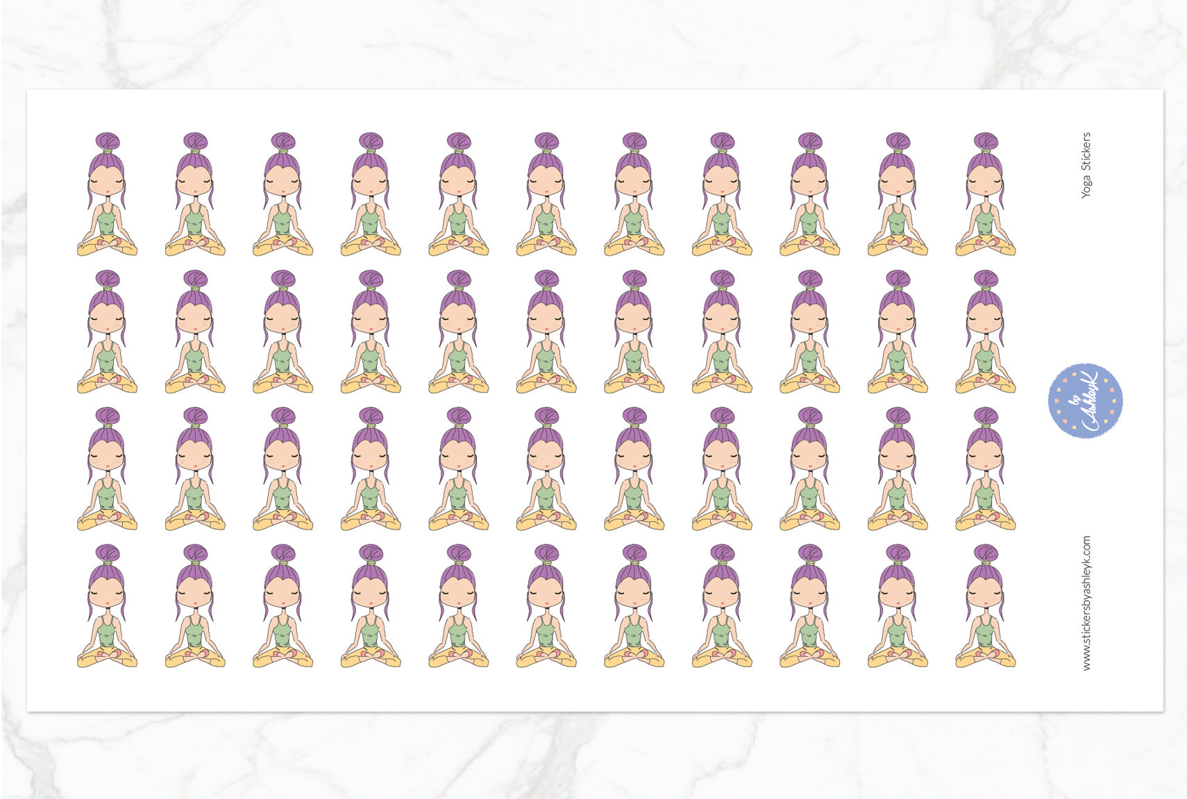 Yoga Stickers - Violet