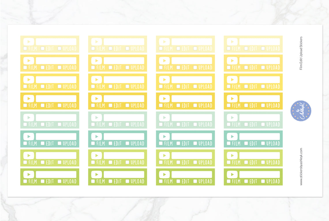 YouTube Film Edit Upload Stickers - Lemon&Lime