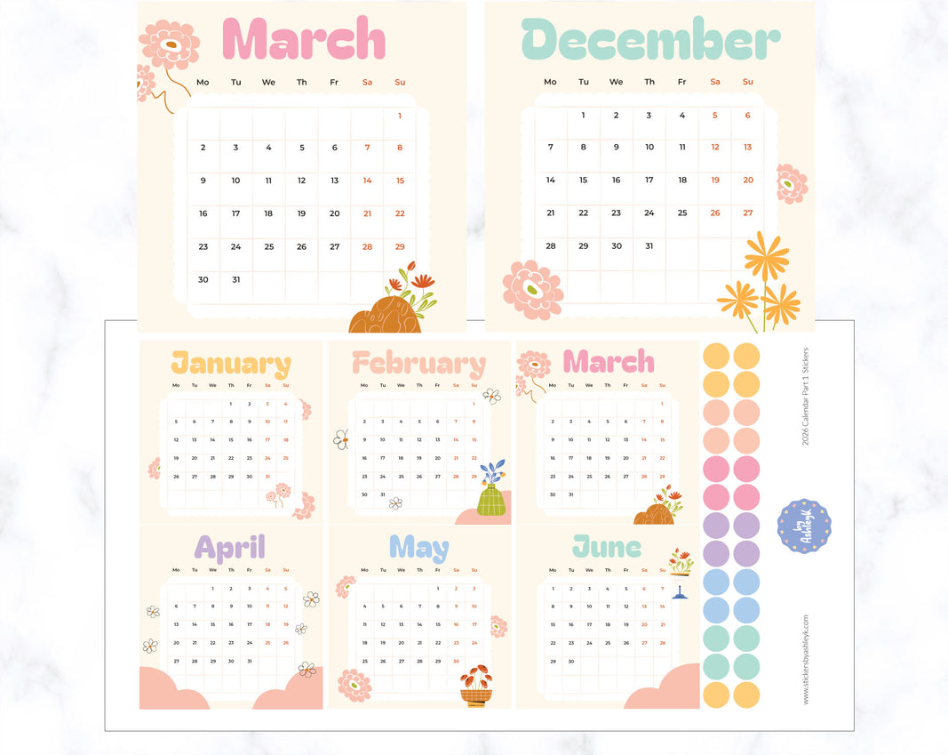 2026 Calendar Planner Stickers