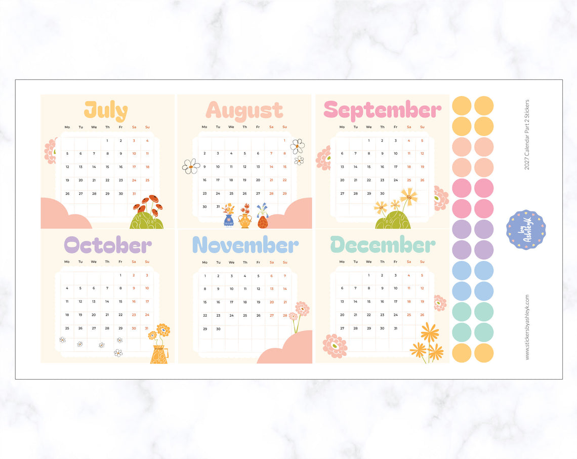 2027 Calendar Planner Stickers - Part 2