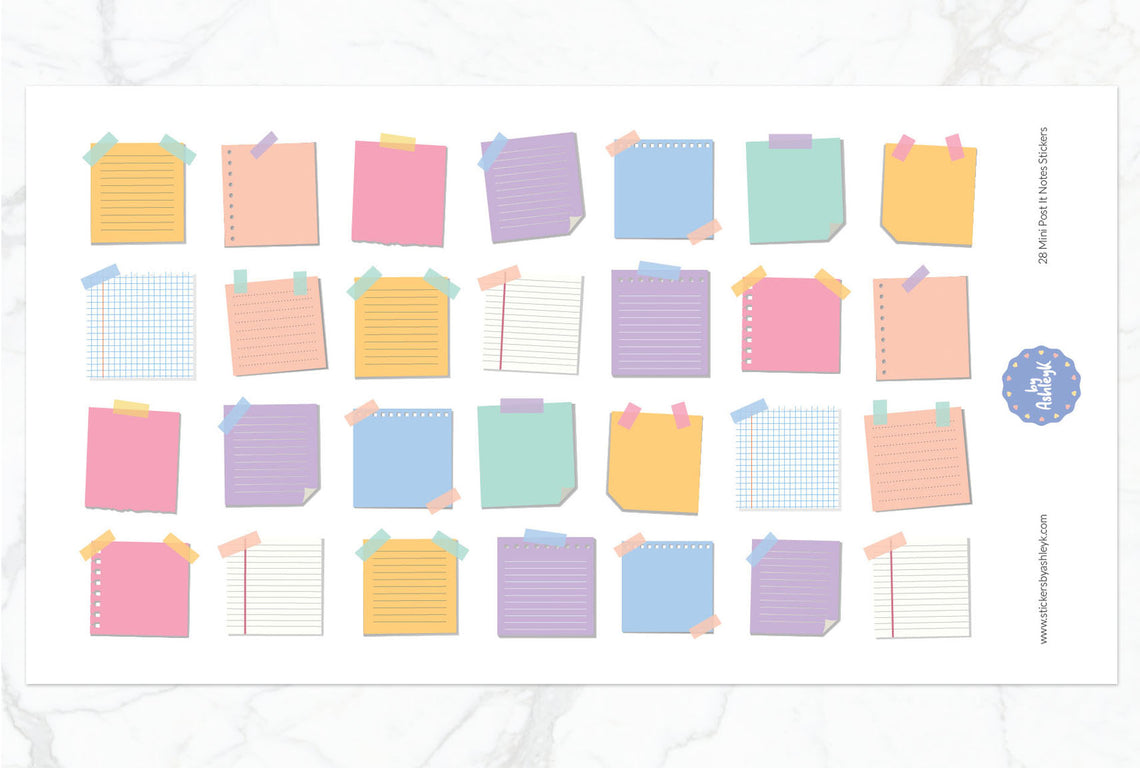 28 Mini Post It Notes Stickers