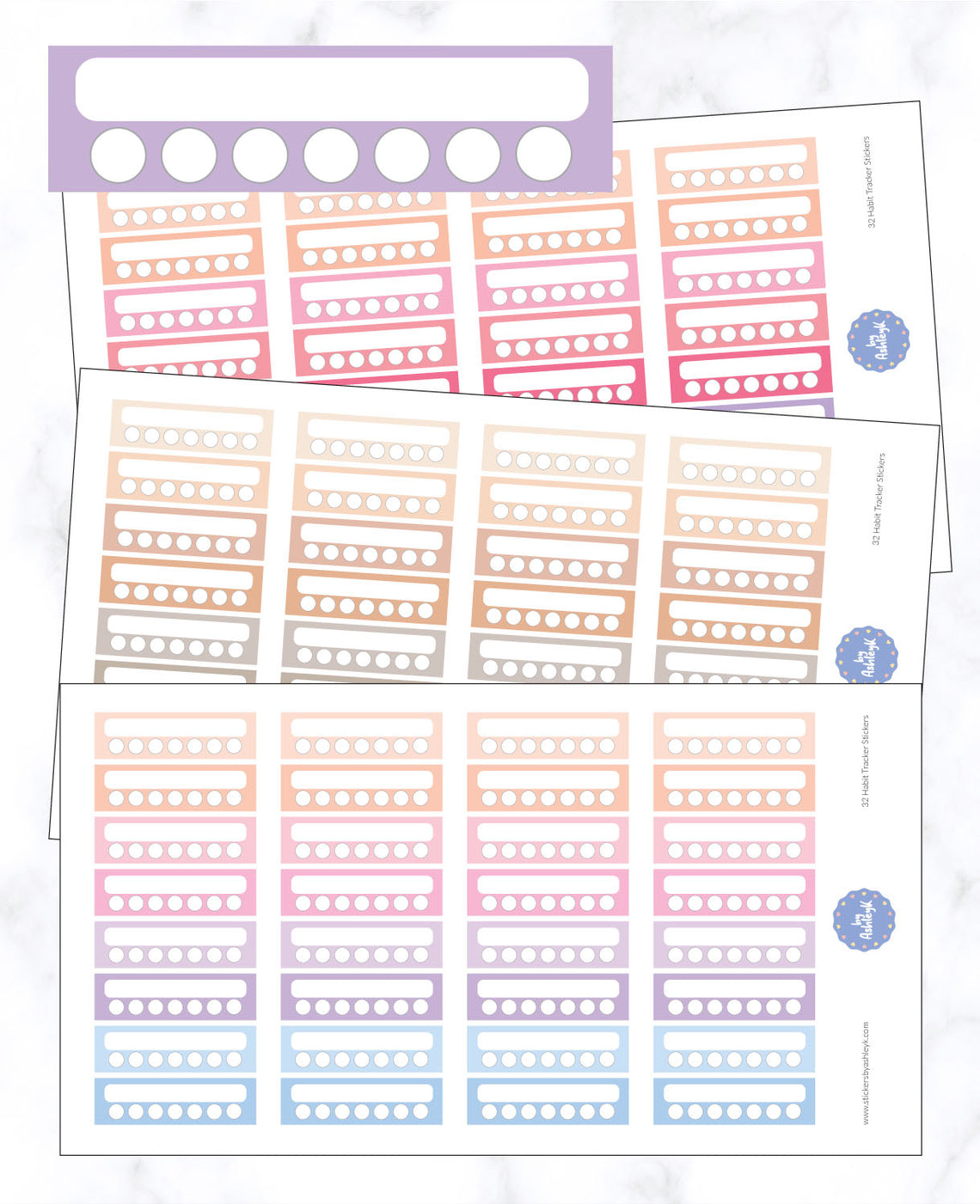 32 Habit Tracker Planner Stickers