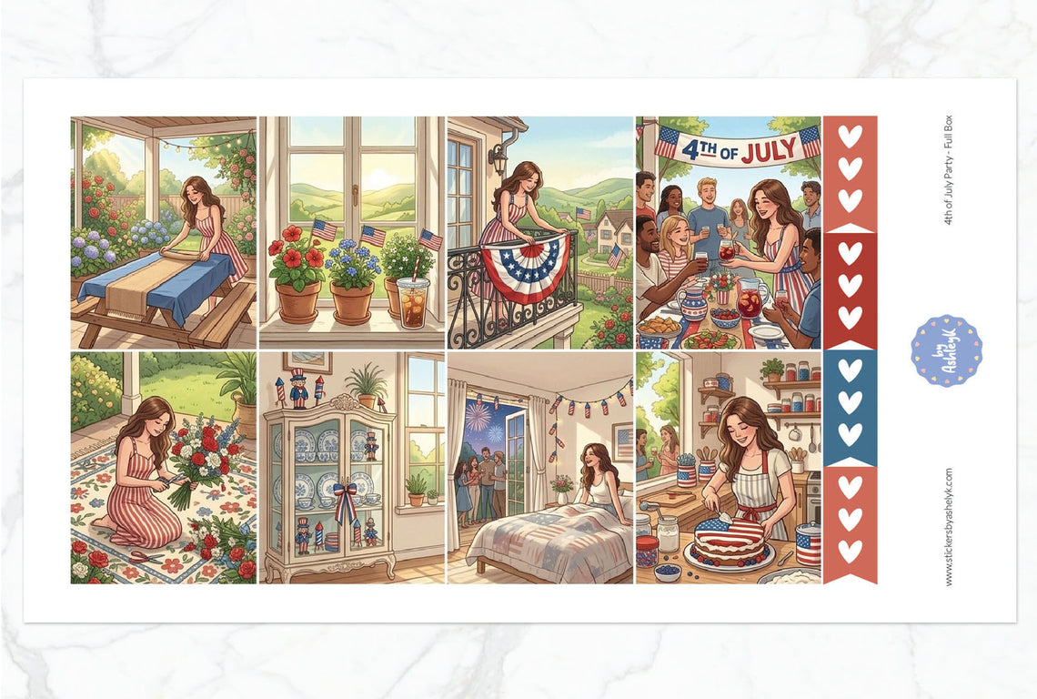 4th of July Party Weekly Kit  - Full Box Sheet
